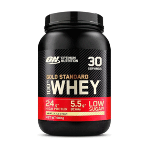 Optimum Nutrition Gold Standard 100% Whey, Protéine en Poudre, Goût Fraise Délicieuse, 900g, 30 Doses